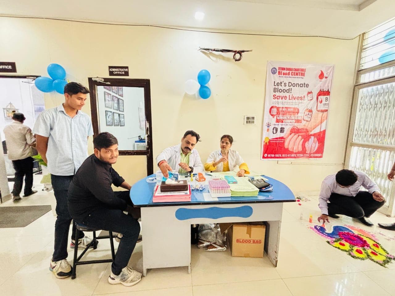 Blood donation team at Jeevandhara Blood Centre